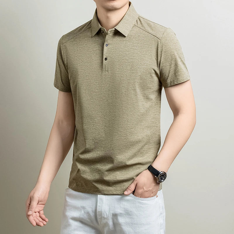 Mens Heathered Polo Shirts Short Sleeve Casual Business Golf Shirt Breathable Quick Dry Lightweight Summer Tops for Men