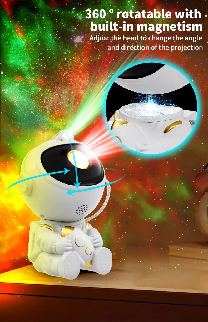 LED Astronaut Projector Night Light Nebula Sky Ceiling Galaxy Star Lights Bedroom Home Party Decorative Children Kids Gift