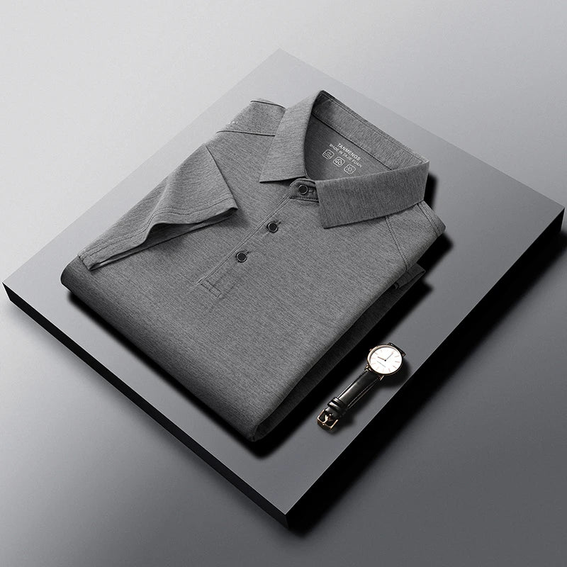 Mens Heathered Polo Shirts Short Sleeve Casual Business Golf Shirt Breathable Quick Dry Lightweight Summer Tops for Men