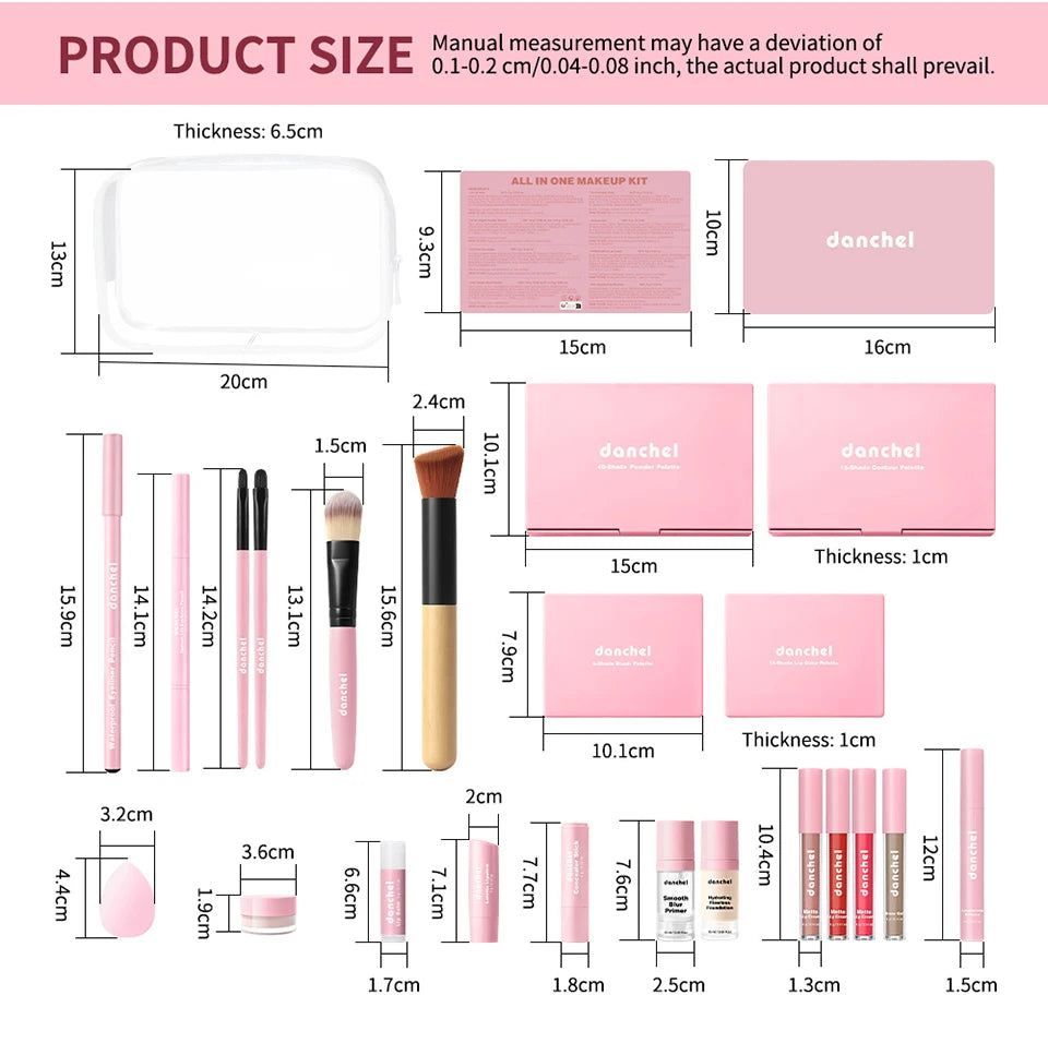 All in One Makeup Kit Full Makeup Kit Gift for Women Teen Girl Eyeshadow Blush Foundation Primer Brush Lipstick Lipgloss Cosmeti