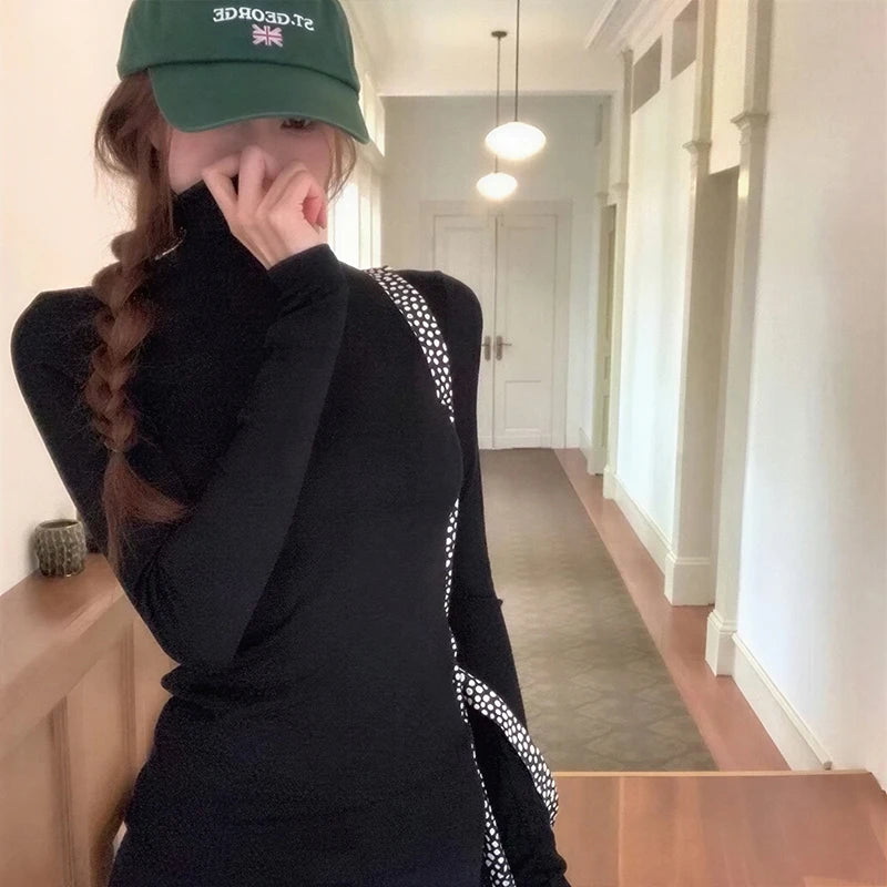 Winter Women Classic Basic Turtleneck Tops Lady Comfortable Thermal Long Sleeve Clothes Female Retro Versatile Elastic Pullover