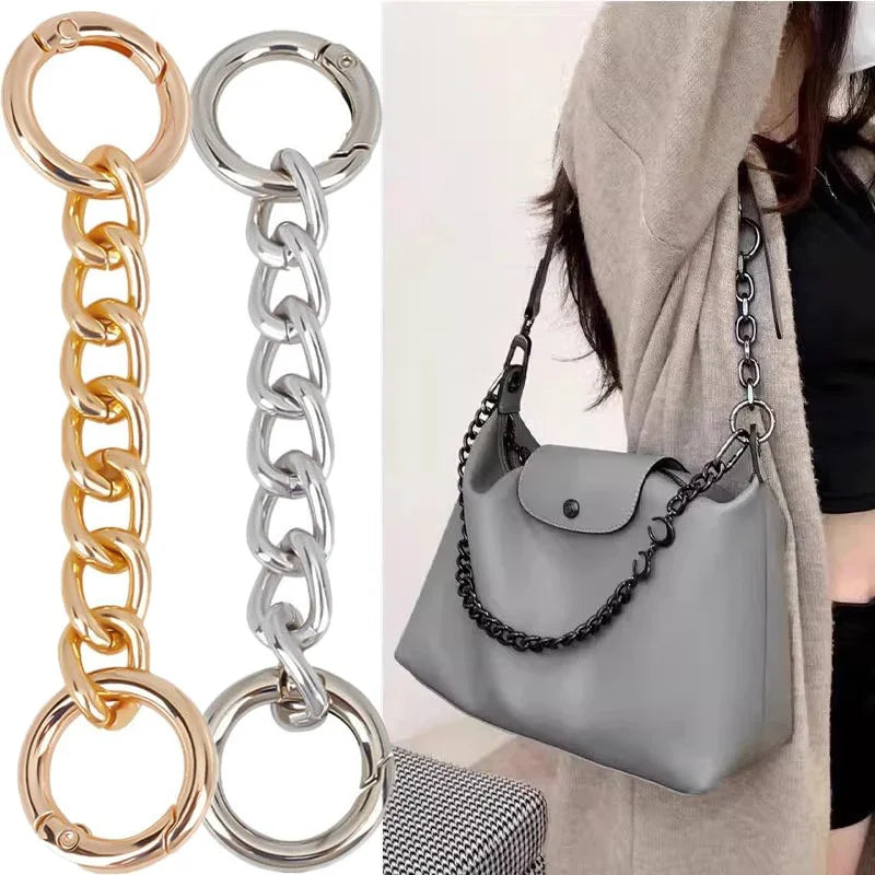 14.5cm Bag Strap Extender DIY Handbag Purse Chain with Metal Buckles for Purses Handbags Wallet Clutch Shoulder Crossbody Bags