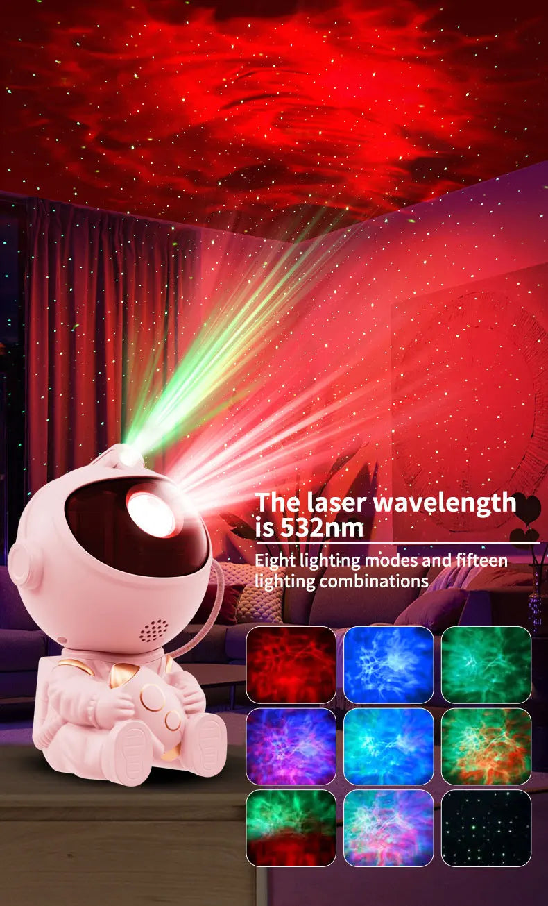 LED Astronaut Projector Night Light Nebula Sky Ceiling Galaxy Star Lights Bedroom Home Party Decorative Children Kids Gift