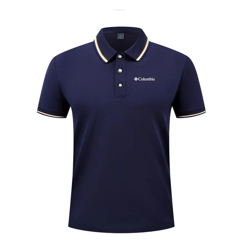 Men'S Casual Short Sleeve Polo Shirt with Print Striped Color Block Design Sporty Style Collared Golf Shirt for Summer