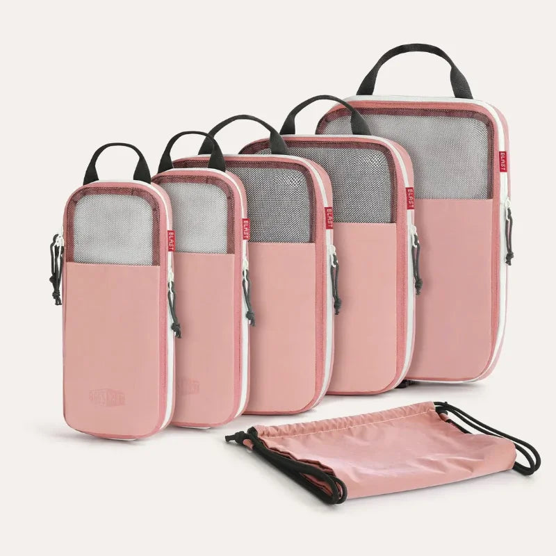BAGSMART Compression Packing Cubes Expandable Travel Set Storage Bag 6 Pcs Travel Organizer Luggage Carry Suitcase