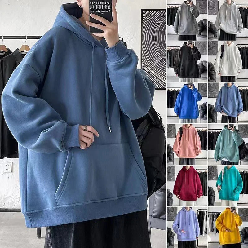 2025  Men And Women's Oversized Sweatshirts Casual Men Autumn Winter Hoodie Hooded Long Sleeves Loose Pocket Warm Thick Hoodies