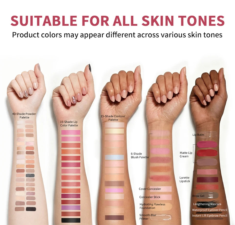 All in One Makeup Kit Full Makeup Kit Gift for Women Teen Girl Eyeshadow Blush Foundation Primer Brush Lipstick Lipgloss Cosmeti