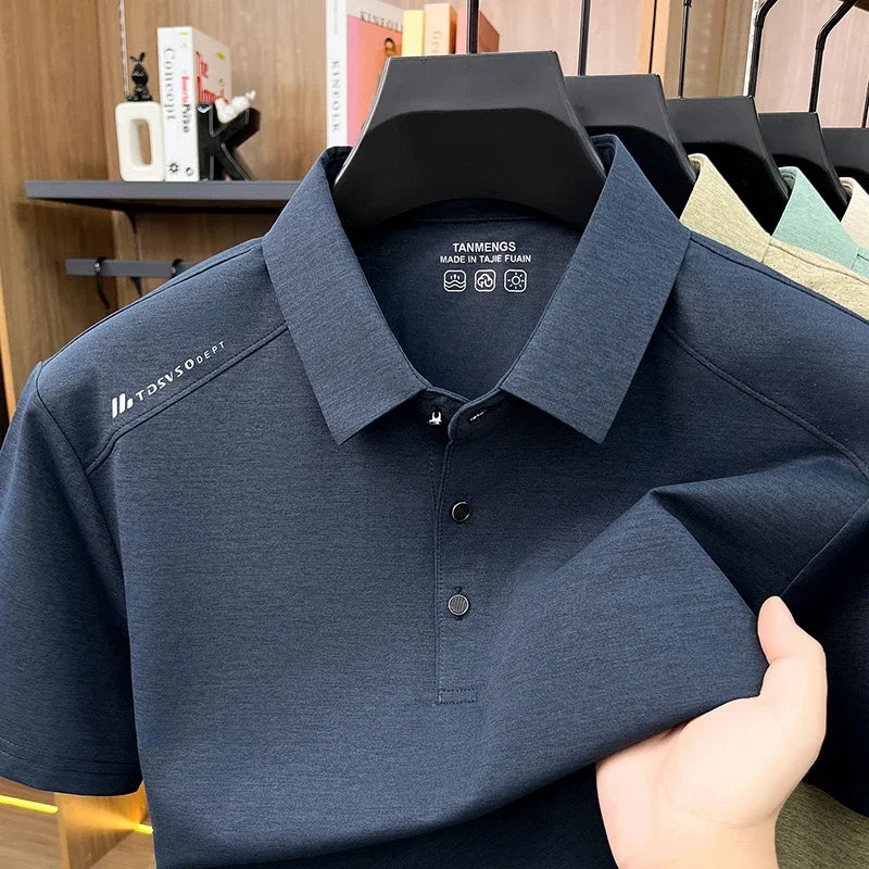 Mens Heathered Polo Shirts Short Sleeve Casual Business Golf Shirt Breathable Quick Dry Lightweight Summer Tops for Men