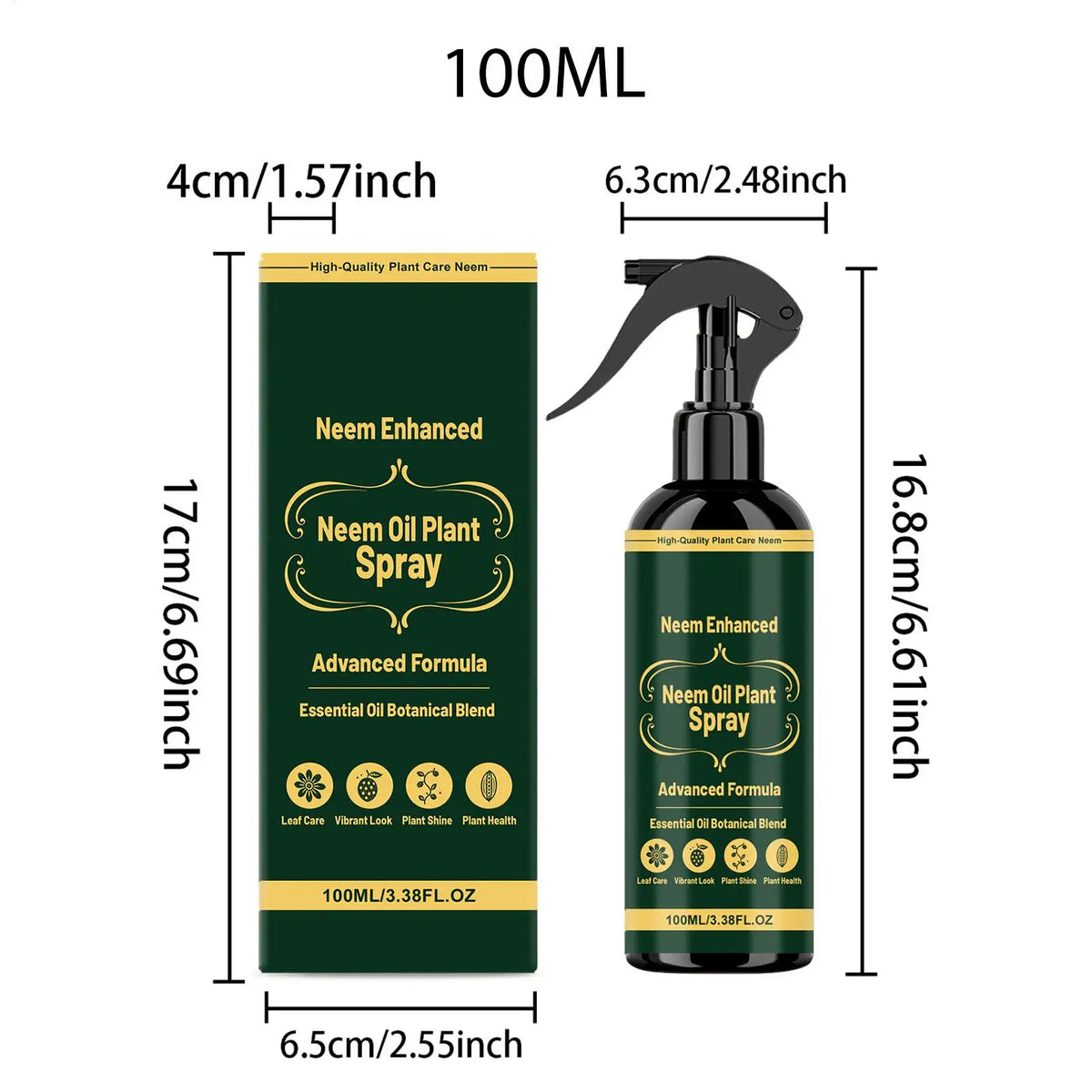 Neem Oil Plant Spray Leaf Cleaner Shine Indoor Outdoor Plants Leaf Nutrient Supplement Long Lasting Protection Plant Health Care