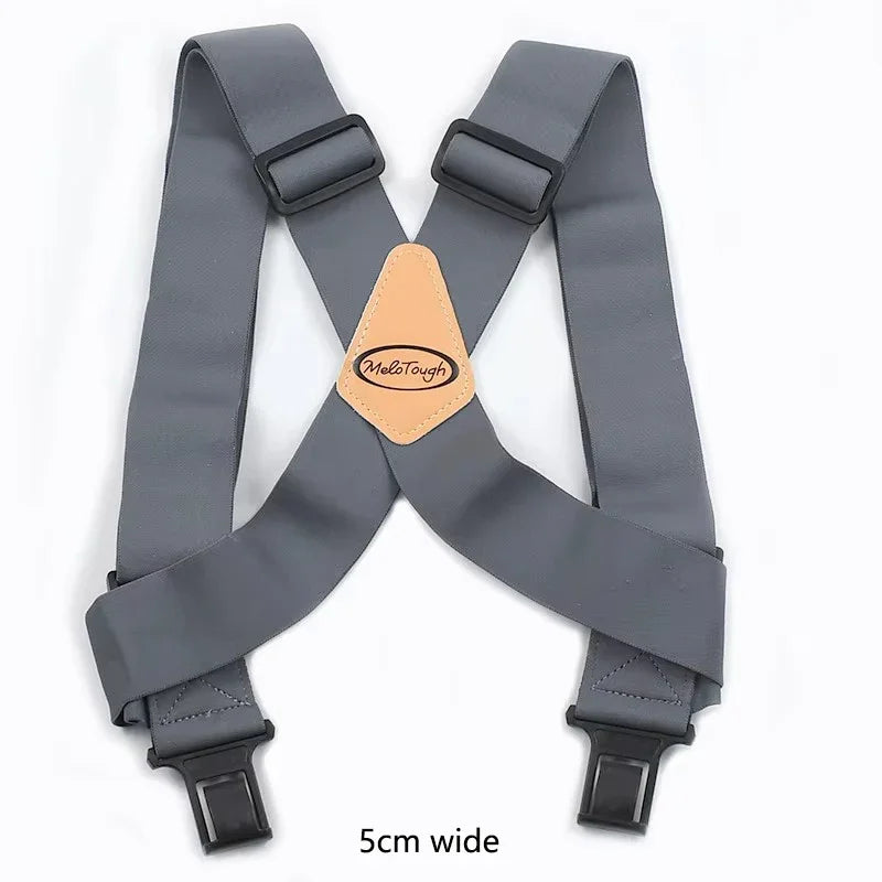 Heavy Duty Work Suspenders for Men X-Back Gripper Clasps Adjustable Strap Fully Elastic Adult Widen Men's Suspender