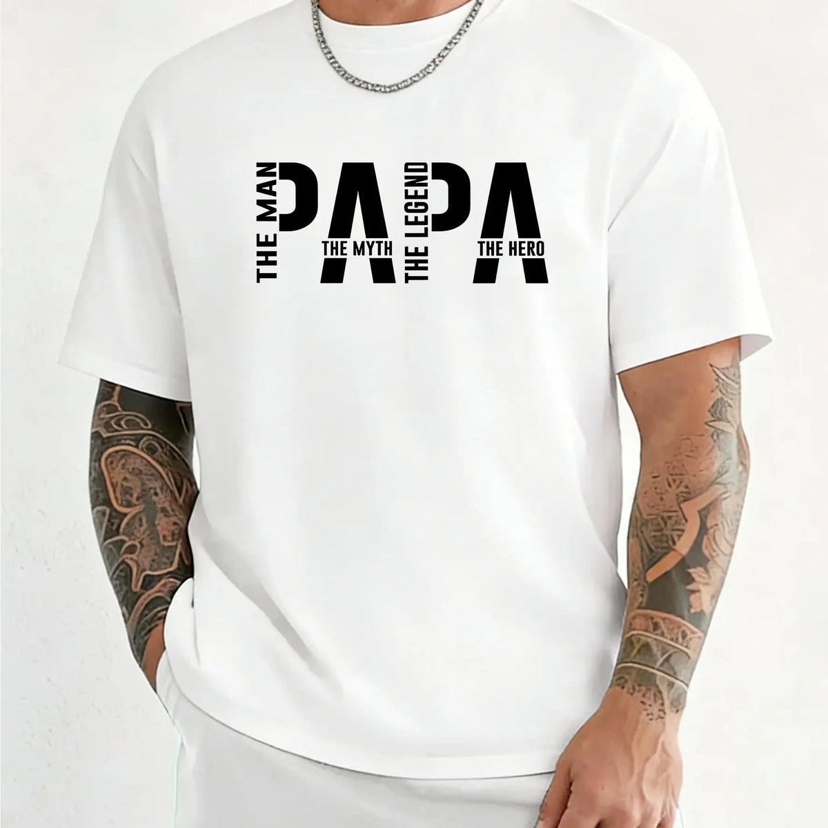 Papa The Man The Myth The Legend Funny T-shirt for Men Clothing Dad T Shirt Short Sleeve Tee Shirt Men T-Shirts Clothes Tops
