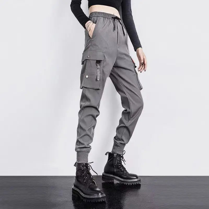 Women's Joggers Casual Sports Girls Fashion Hip-hop Streetwear Pants Fashion Cargo Pants Female Dance Sweatpants Trousers Black