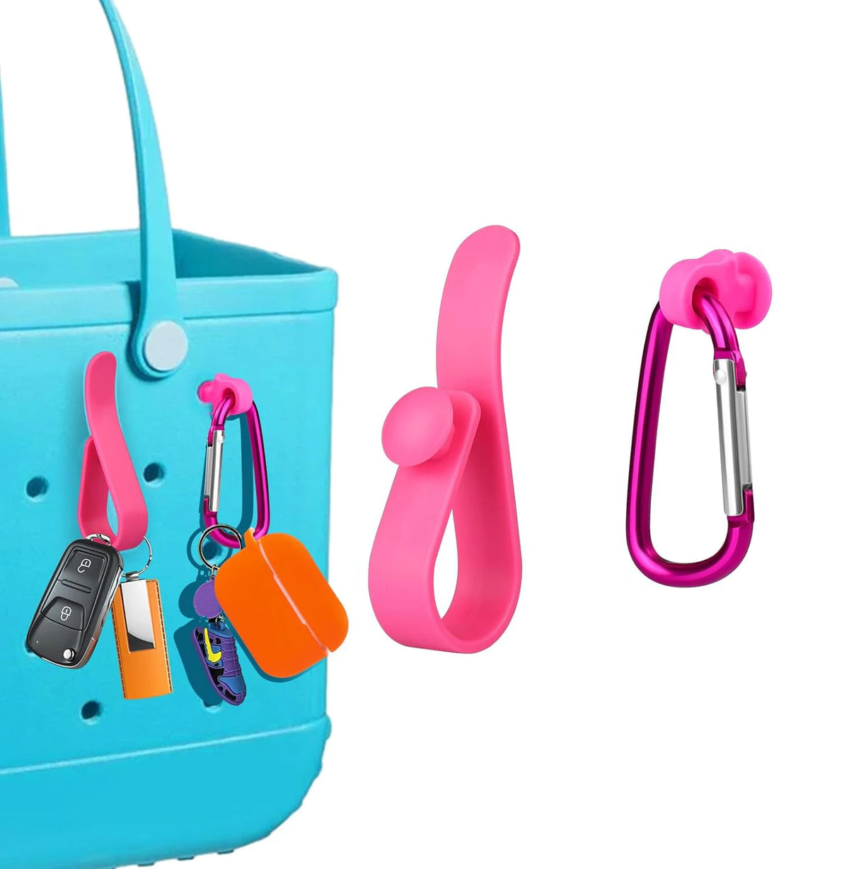 Key Holder for Bogg Bag, Accessories for Bogg Bags Original X Large, Insert Charm Carabiner Keychain for Beach Bag