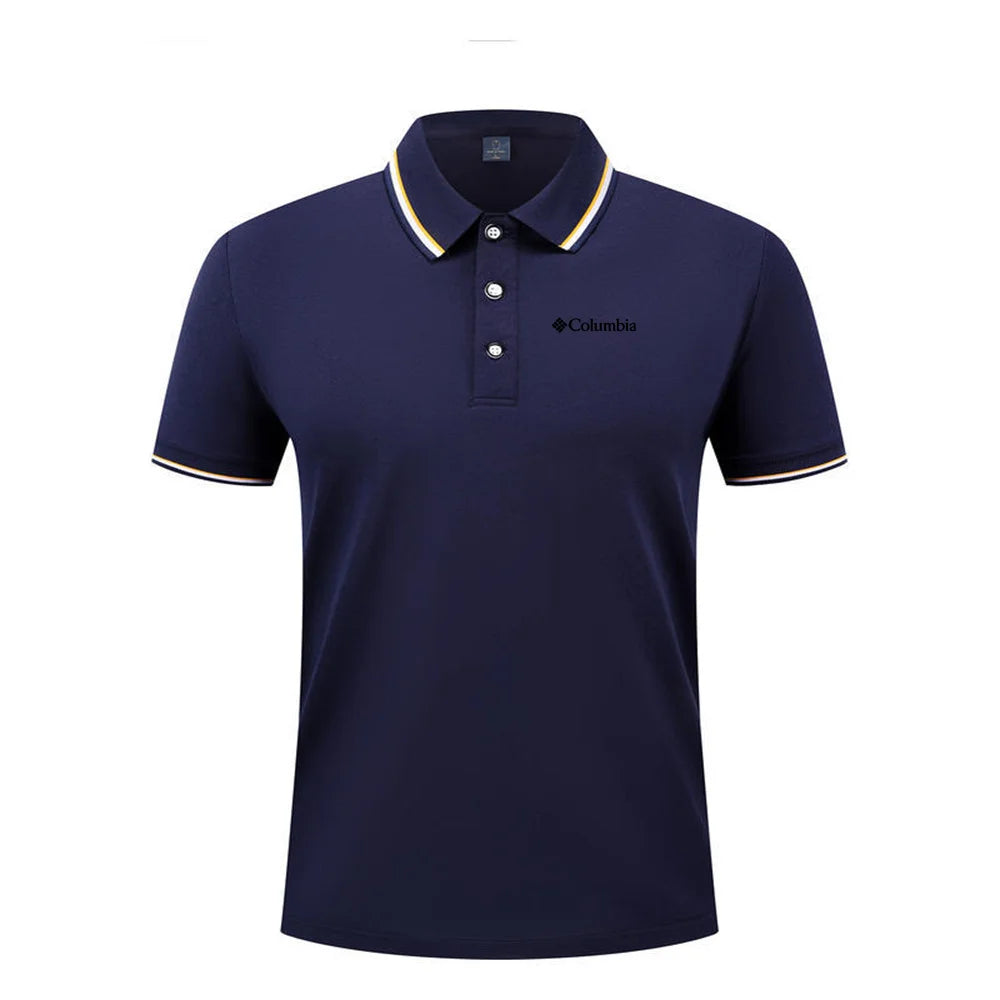 Men'S Casual Short Sleeve Polo Shirt with Print Striped Color Block Design Sporty Style Collared Golf Shirt for Summer