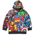 Marvel Avengers Toddler Boys Hoodie featuring Spider-Man, Venom, Iron Man, and other characters.